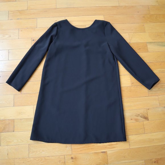 Joe Fresh Black Long Sleeve Dress with Neck Tie at Back, Size L - Picture 10 of 15